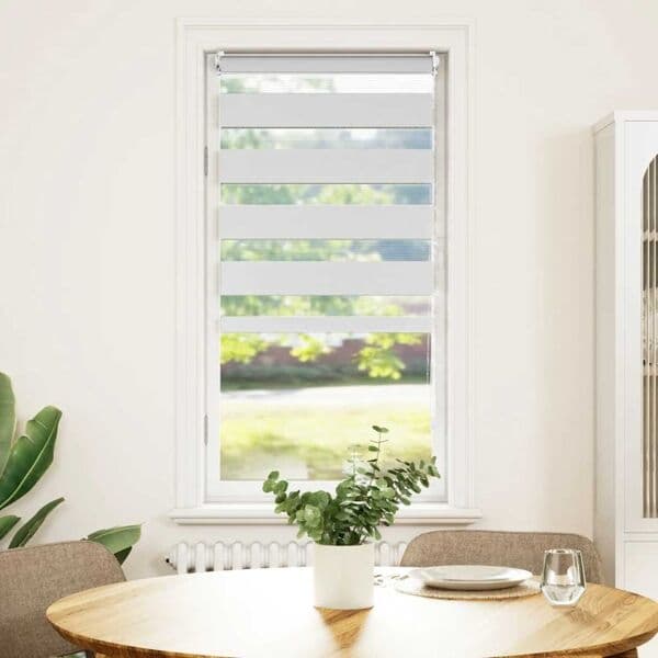 vidaXL Rullgardin randig vit 60 x 100 cm transparent Vit