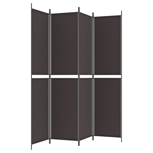 vidaXL Rumsavdelare 4 paneler brun 200x220 cm tyg Brun