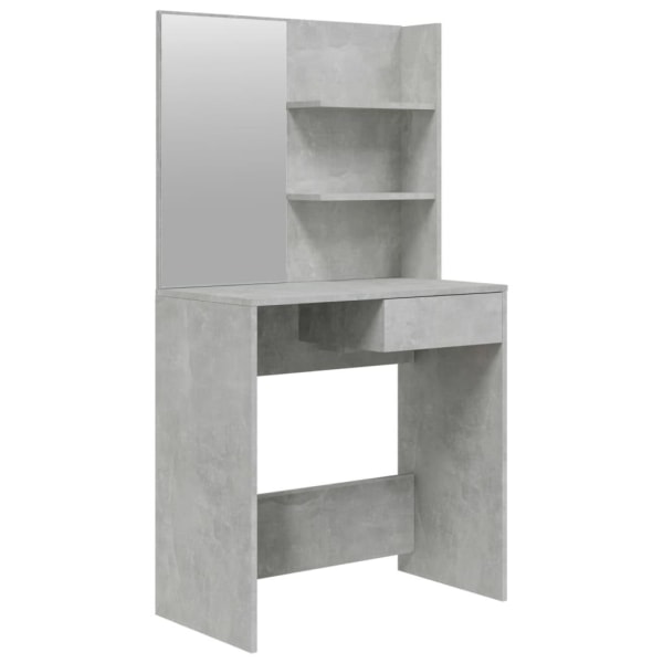 vidaXL Sminkbord med spegel betonggrå 74,5x40x141 cm Grå