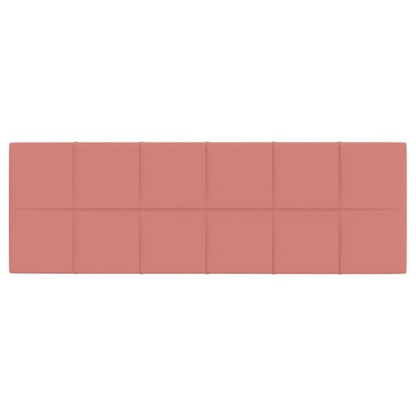 vidaXL Väggpaneler 12 st rosa 90x30 cm sammet 3,24 m² Rosa