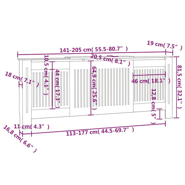 vidaXL Elementskydd MDF 205 cm Brun