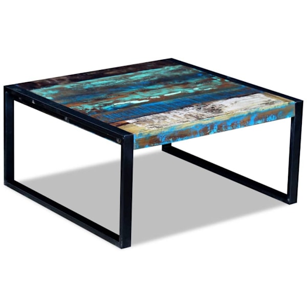 vidaXL Soffbord återvunnet massivt trä 80x80x40 cm multifärg