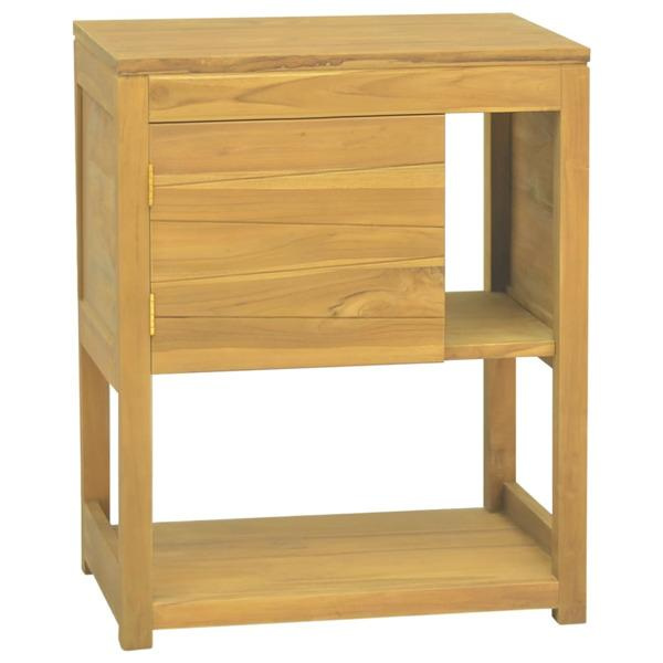 vidaXL Badrumsskåp 60x40x75 cm massiv teak Brun