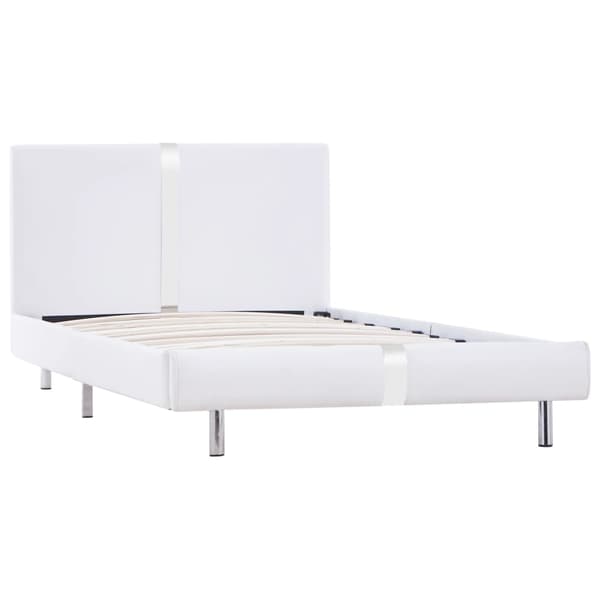 vidaXL Sängram vit konstläder 90x200 cm Vit