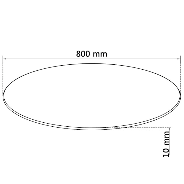 vidaXL Bordsskiva härdat glas 800 mm rund Svart