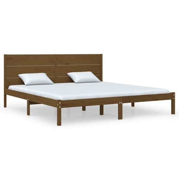 vidaXL Sängram honungsbrun massiv furu 200x200 cm Brun