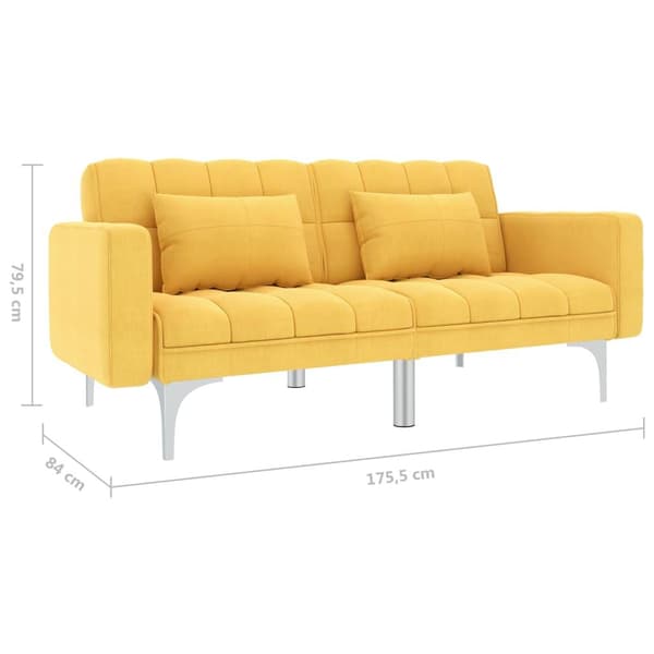 vidaXL Bäddsoffa i tyg gul Gul