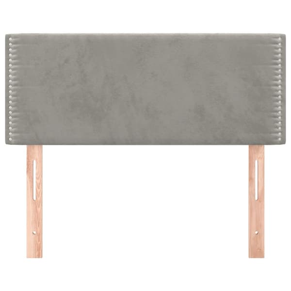 vidaXL Sänggavel ljusgrå 100x5x78/88 cm sammet Grå