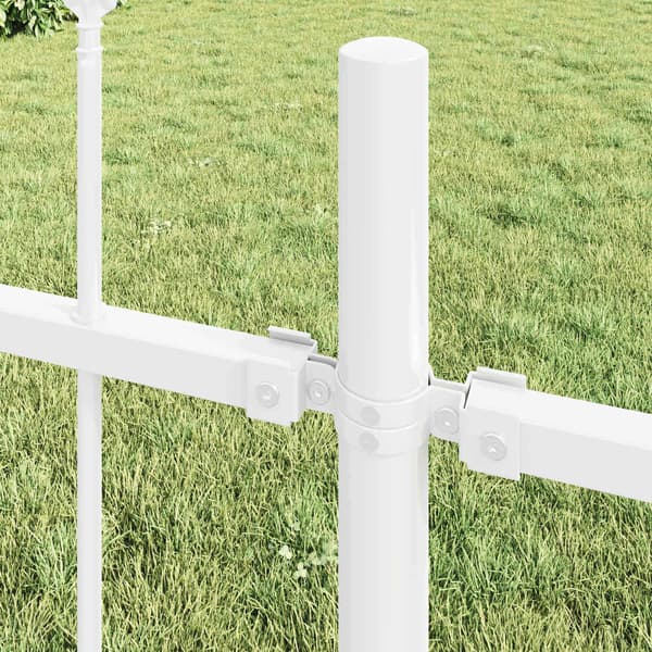 vidaXL Trädgårdsstängsel WOERDEN 5 st 8,5 x 0,8 m Pulverlackerad stål Vit