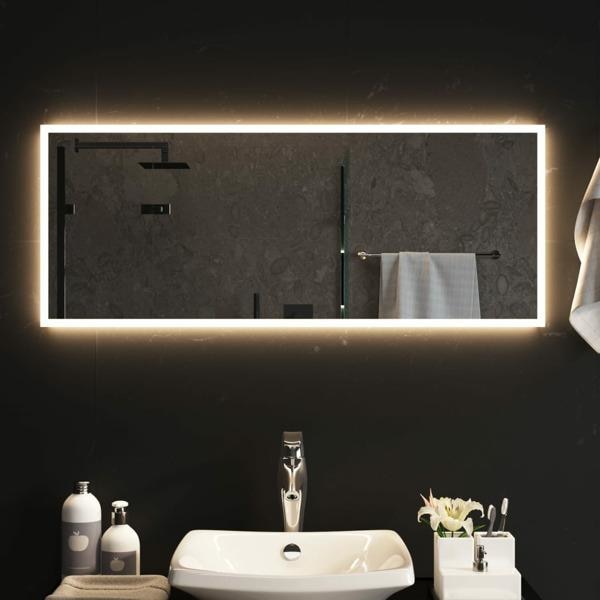 vidaXL Badrumsspegel LED 100x40 cm Transparent