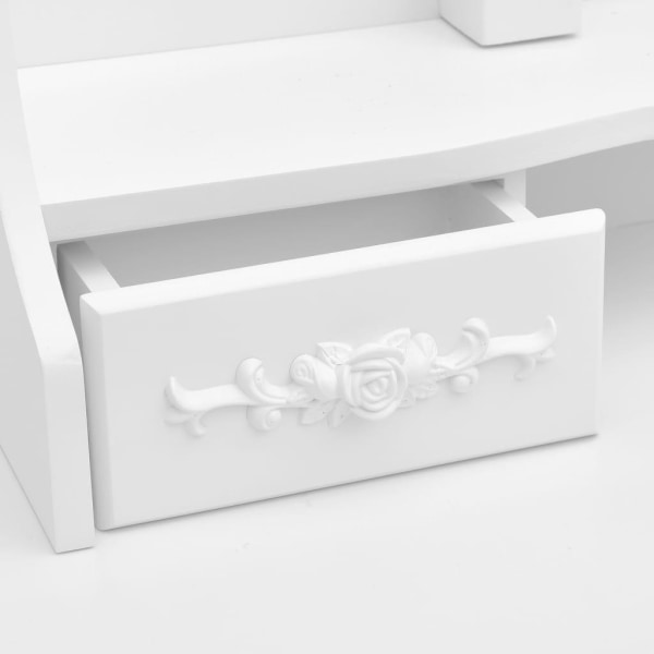 vidaXL Sminkbord med pall och 3 speglar vit Vit