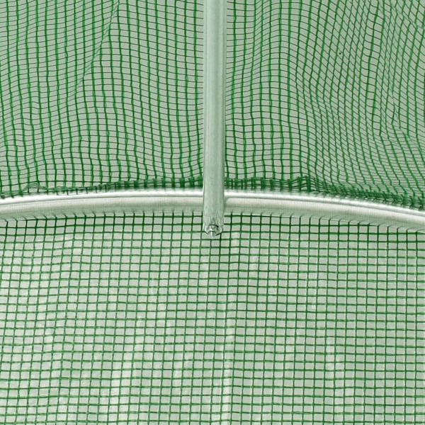 vidaXL Växthus med stålram grön 32 m² 16x2x2 m Grön