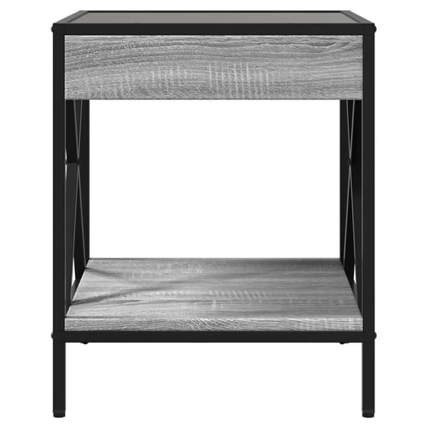vidaXL Sängbord med Infinity LEDs grå sonoma 40x40x49 cm Grå