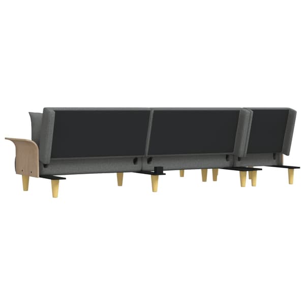vidaXL L-formad bäddsoffa mörkgrå 279x140x70 cm tyg Grå