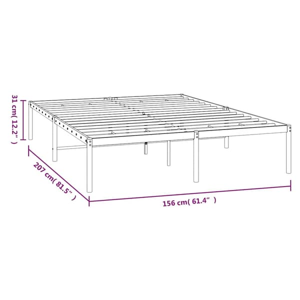 vidaXL Sängram metall vit 150x200 cm Vit