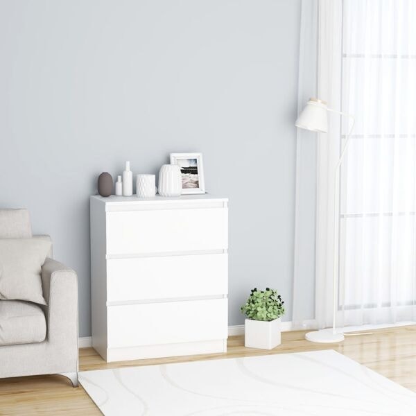 vidaXL Byrå vit 60x35x76 cm konstruerat trä Vit