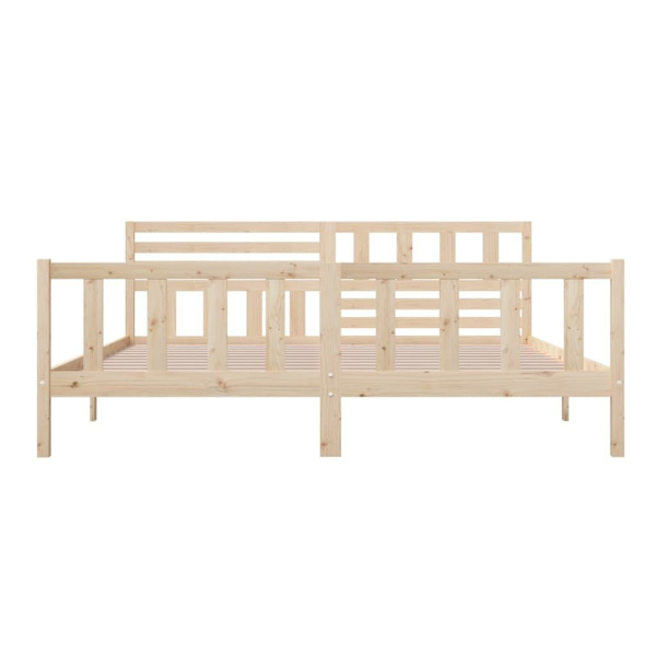 vidaXL Sängram massivt trä 200x200 cm Brun