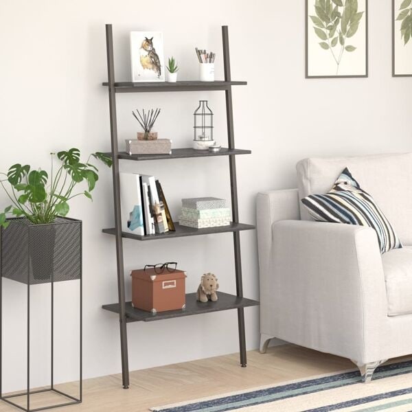 vidaXL Hylla 4 hyllplan svart 64x34x150,5 cm Svart