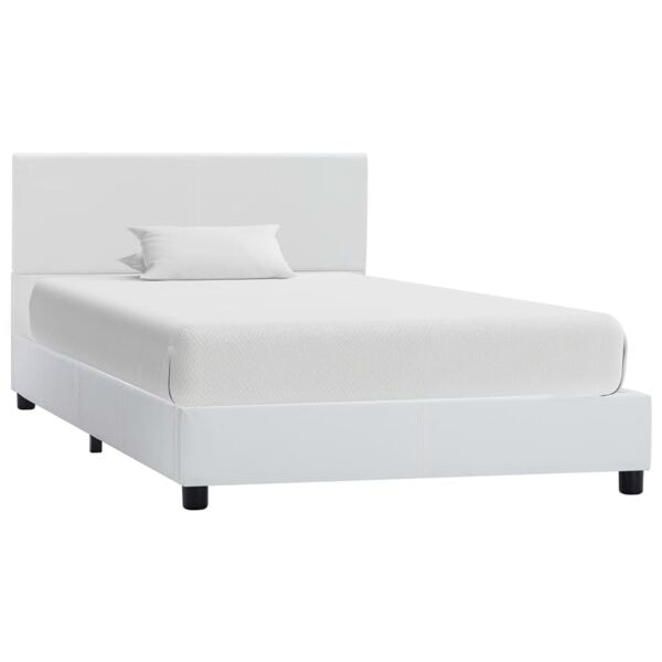 vidaXL Sängram vit konstläder 90x200 cm Vit