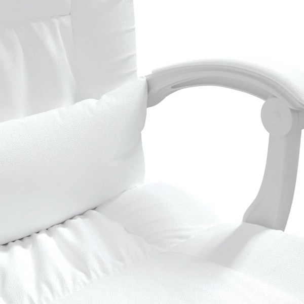 vidaXL Kontorsstol med massage vit konstläder Vit