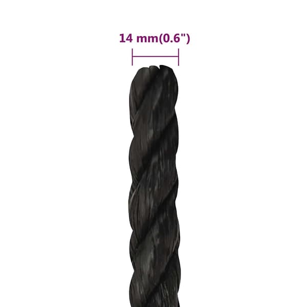 vidaXL Rep svart 14 mm 25 m polypropen