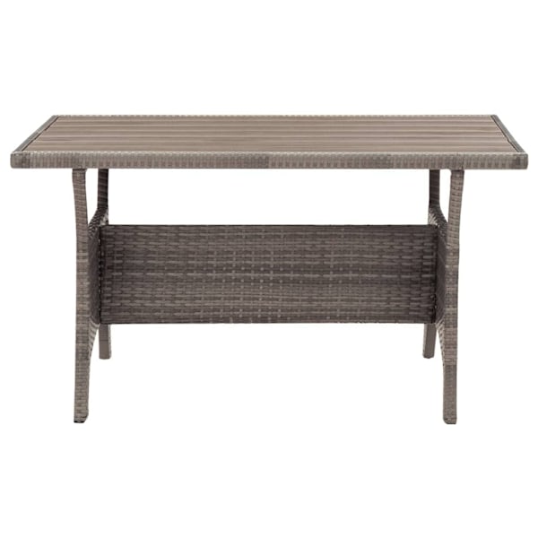 vidaXL Trädgårdsbord grå 120x70x66 cm konstrotting grå
