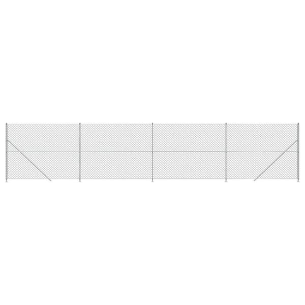 vidaXL Gunnebostängsel med stolpsko silver 2x10 m Silver