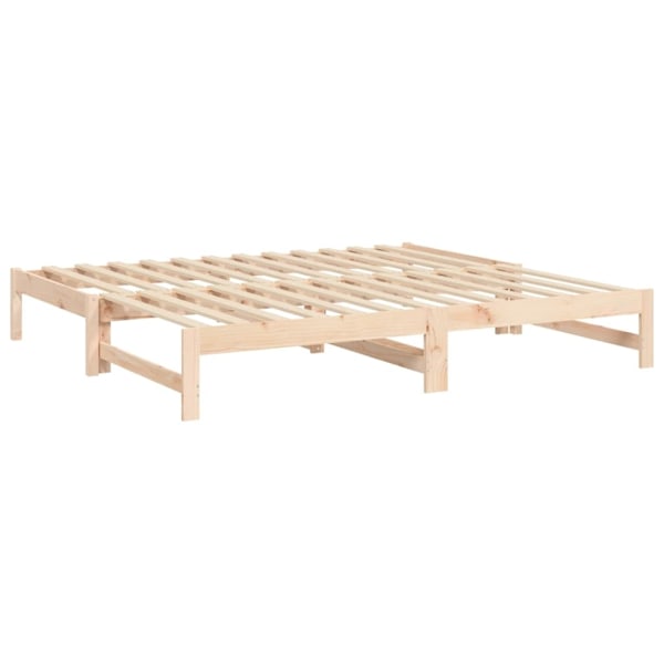 vidaXL Utdragbar dagbädd 2x(75x190) cm massiv furu Brun