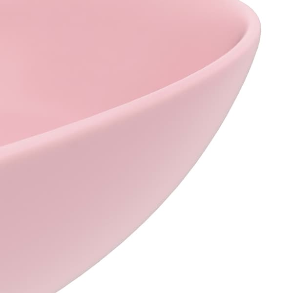 vidaXL Handfat keramik matt rosa rund Rosa