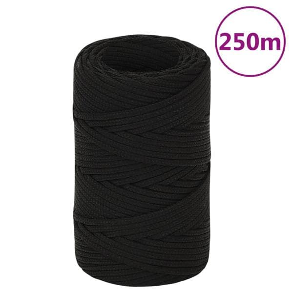 vidaXL Rep svart 2 mm 250 m polyester