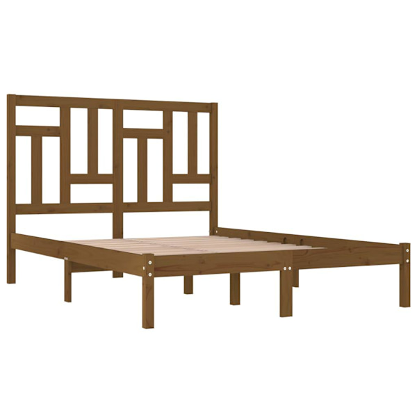 vidaXL Sängram honungsbrun massiv furu 200x200 cm Brun
