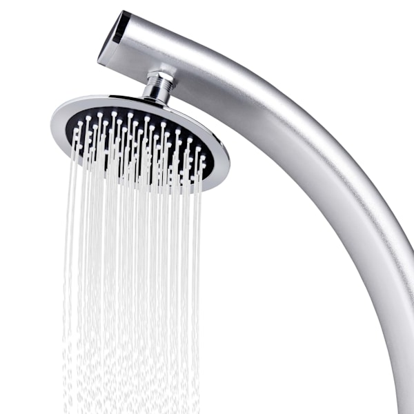 vidaXL Trädgårdsdusch med brunt golv 220 cm aluminium Brun