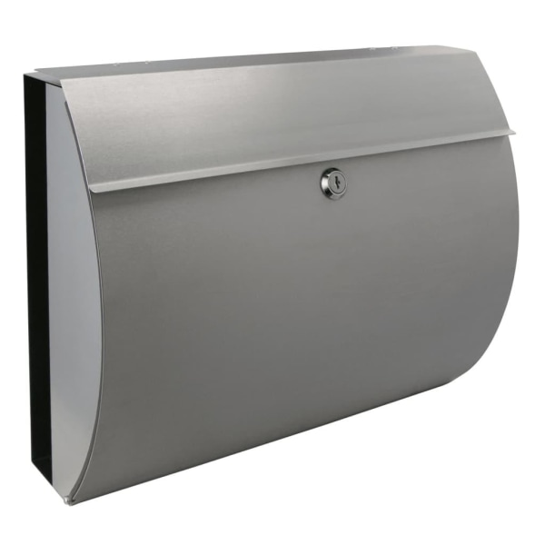 HI Postlåda med tidningshållare 38x13,3x30,4 cm rostfritt stål Silver