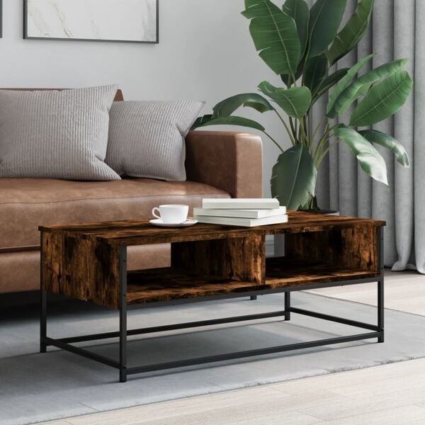 vidaXL Soffbord rökfärgad ek 100x51x40 cm konstruerat trä Brun