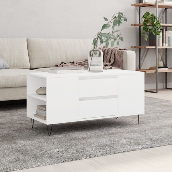 vidaXL Soffbord vit 102x44,5x50 cm konstruerat trä Vit