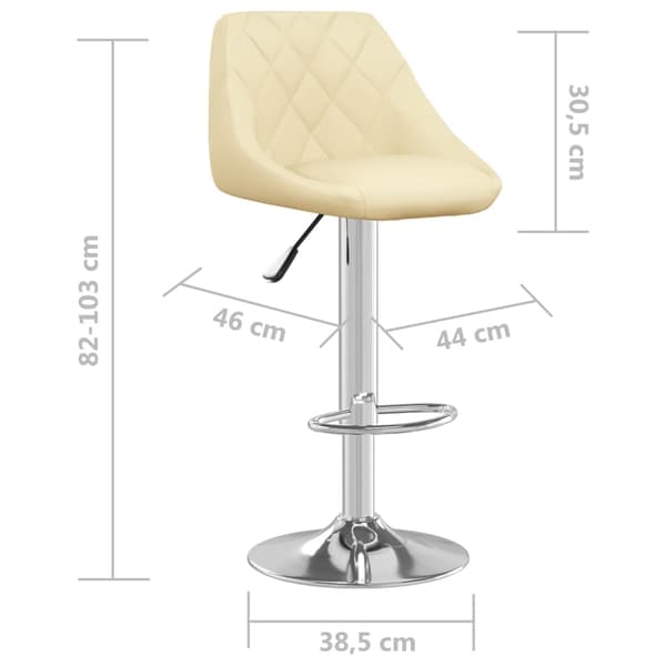 vidaXL Barstolar 2 st gräddvit konstläder Creme