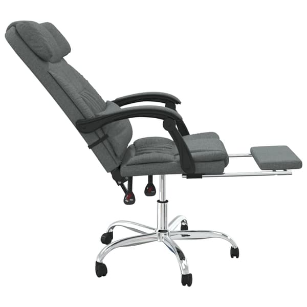 vidaXL Kontorsstol med massage mörkgrå tyg Grå