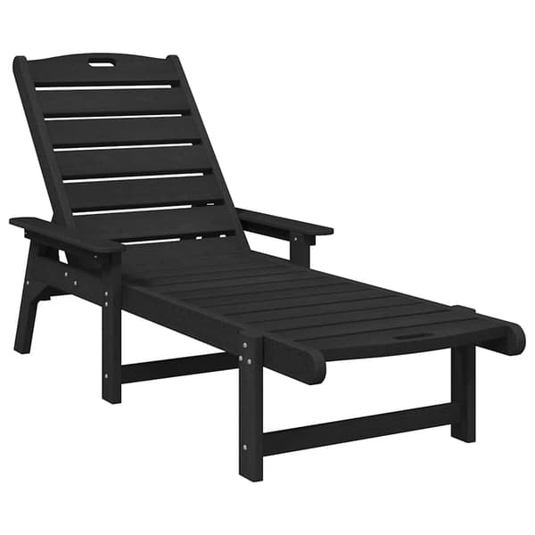 vidaXL Solstol Reclining 3 pcs Svart polyeten Svart