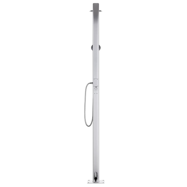 vidaXL Trädgårdsdusch med brunt golv 220 cm aluminium Brun