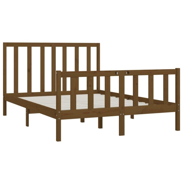 vidaXL Sängram honungsbrun massivt trä 150x200 cm Brun