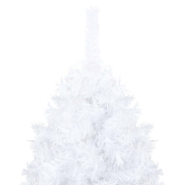 vidaXL Belyst plastgran med kulor vit 210 cm PVC Vit