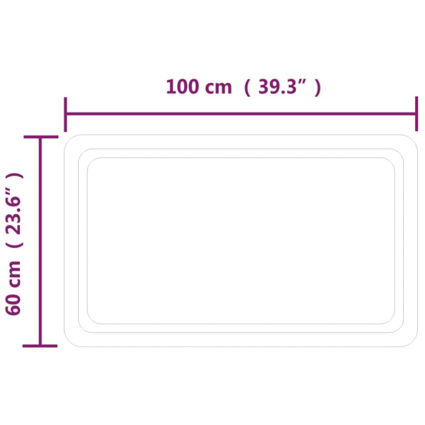 vidaXL Badrumsspegel LED 60x100 cm Transparent