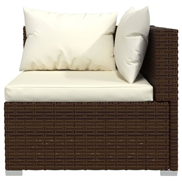 vidaXL Loungegrupp med dynor 8 delar konstrotting brun Brun