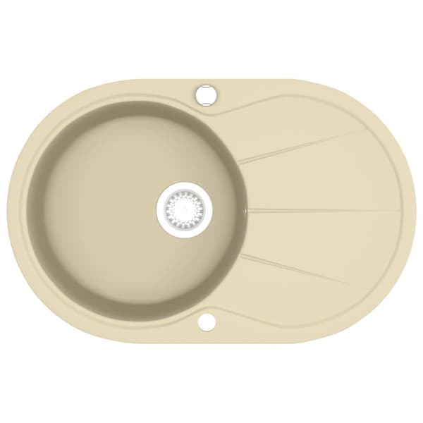 vidaXL Diskho granit enkel oval beige Beige