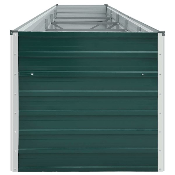 vidaXL Odlingslåda upphöjd galvaniserat stål 400x80x45 cm grön Grön