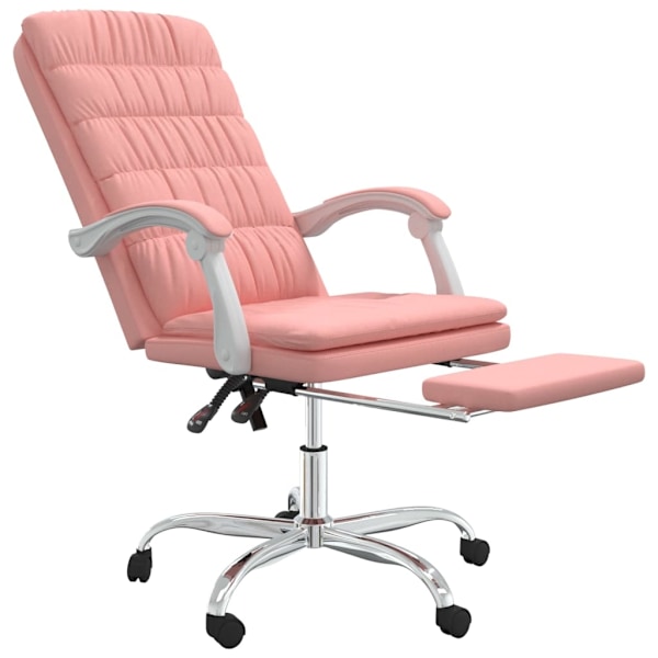 vidaXL Kontorsstol rosa konstläder Rosa