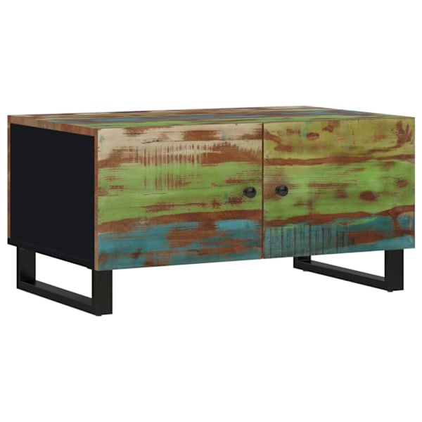 vidaXL Soffbord 80x50x40 cm massivt återvunnet och konstruerat trä Flerfärgsdesign