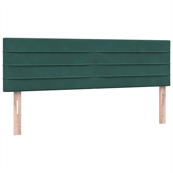 vidaXL Ramsäng med madrass mörkgrön 160x220 cm sammet Grön