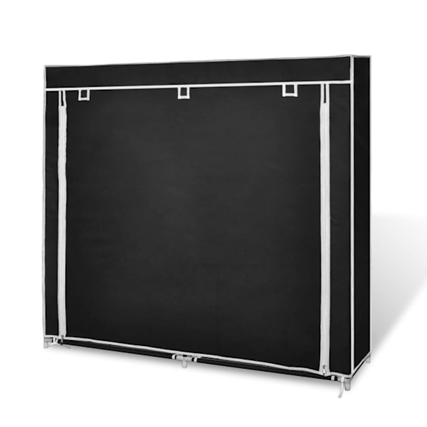 vidaXL Skoskåp med överdrag, svart 115x28x110 cm Svart