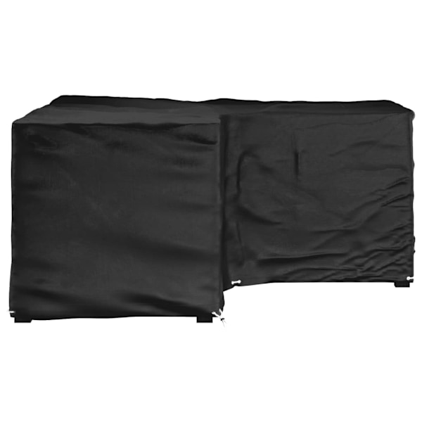 vidaXL Överdrag för utemöbler 16 ölj. 215x215x90cm L-format Svart